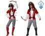 Disfraz Pirata Mujer Adulto Rayas Talla XL Rojo