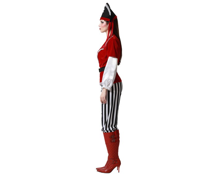 Disfraz Pirata Mujer Adulto Rayas Talla XL Rojo Disfraz Pirata Mujer Adulto Rayas Talla XL Rojo
