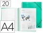 Liderpapel Carpeta escaparate con espiral Verde 20 fundas Din A4
