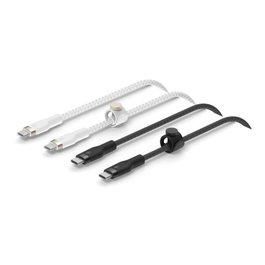 Belkin Pro Flex Silicona 1m USB-C a USB-C Negro Blanco CAB011BT1MBW2PK