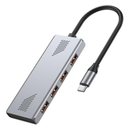 Gembird Hub USB-C 4 Puertos USB 3.2 Gen 1 Plata