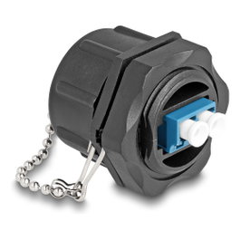 DeLOCK Adaptador de fibra óptica LC Duplex a LC Duplex Monomodo con tapa protectora IP68