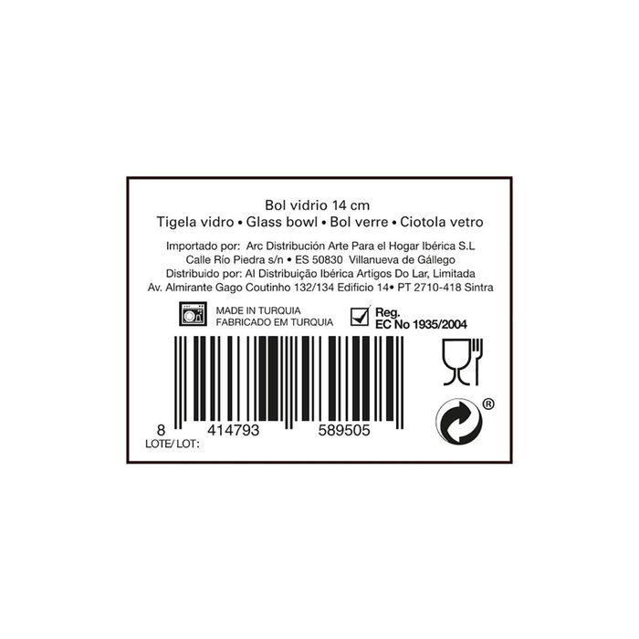 Bol Vidrio Boreal Quid 14 cm