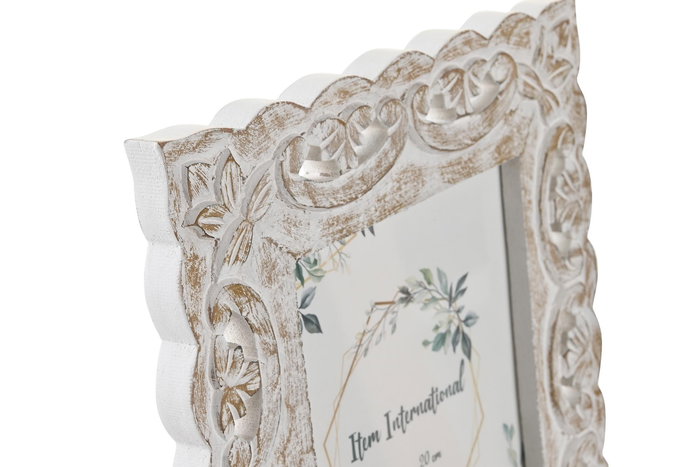 Marco Foto 15X20 Shabby DKD Home Decor Blanco 1.5 x 30 x 25 cm (4 Unidades)