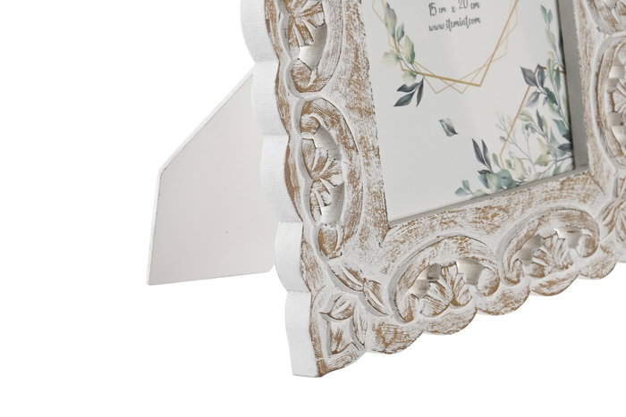 Marco Foto 15X20 Shabby DKD Home Decor Blanco 1.5 x 30 x 25 cm (4 Unidades)