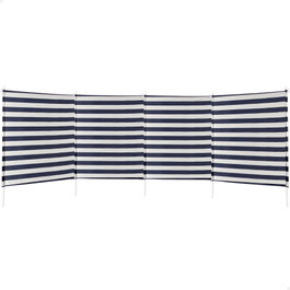 Aktive Beach Paravientos de 4 paneles rayas azul y blanco