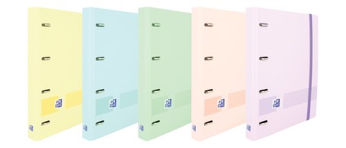 Oxford Europeanbinder Live & Go Carpeta 4 Anillas A4+ Colores Pastel con Recambio y Separadores