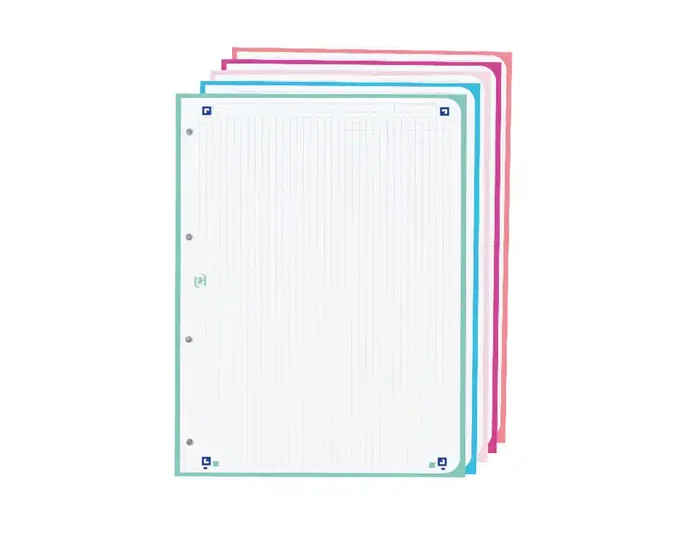 Oxford Europeanbinder Live & Go Carpeta 4 Anillas A4+ Colores Pastel con Recambio y Separadores