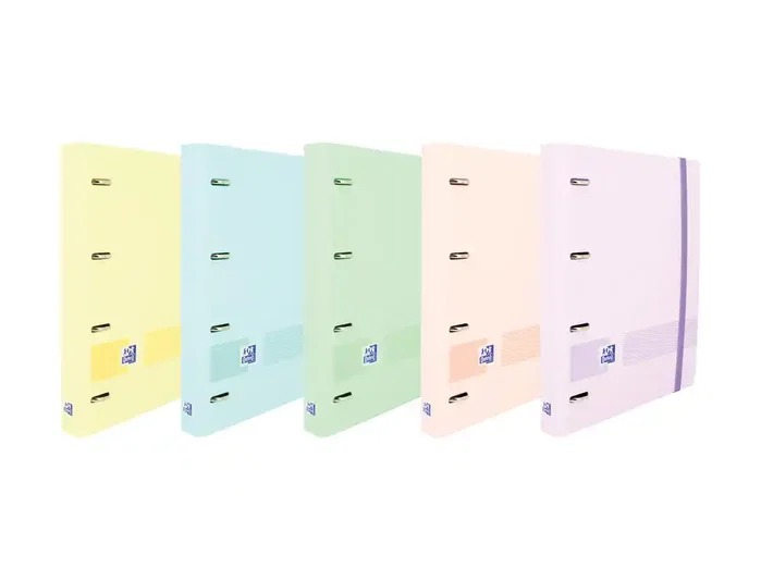 Oxford Europeanbinder Live & Go Carpeta 4 Anillas A4+ Colores Pastel con Recambio y Separadores