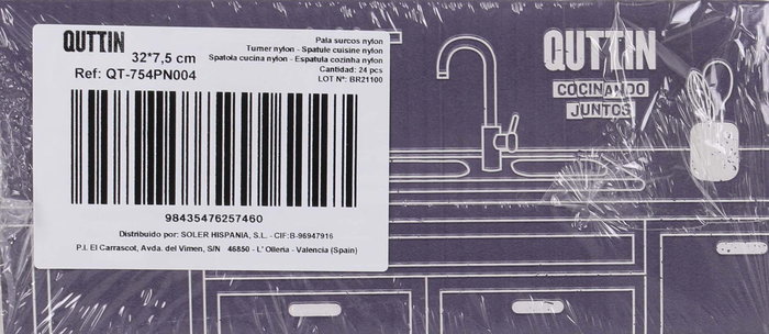 Quttin Pala Surcos Nylon Negra 32 x 7.5 cm (24 Unidades)