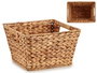 Giftdecor Cesto Rectangular de Paja con Asas de Jacinto Acuatico Marron 34 x 24.5 x 18 cm (Set de 12)