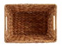 Giftdecor Cesto Rectangular de Paja con Asas de Jacinto Acuatico Marron 34 x 24.5 x 18 cm (Set de 12)