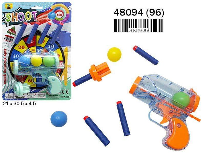 Rama Pistola Lanzabolas y Dardos con Diana, Juguete para Niños de 3 Años en Adelante Rama Pistola Lanzabolas y Dardos con Diana, Juguete para Niños de 3 Años en Adelante