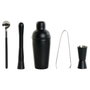 DKD Home Decor Coctelera Negra Inox 500ml Set de 5 Piezas 8 x 20 x 8 cm