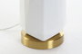 DKD Home Decor Lámpara de sobremesa de cerámica y metal, Blanco y Dorado