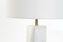 DKD Home Decor Lámpara de sobremesa de cerámica y metal, Blanco y Dorado