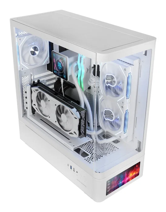 Mars Gaming MCLCDPROW Caja ATX Blanca con Pantalla LCD de 7,2 pulgadas