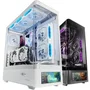 Mars Gaming MC-LCDPRO Caja Gaming Semitorre ATX Blanca con Pantalla LCD IPS de 7,2", Cristal Templado Curvado, Doble Cámara y USB-C