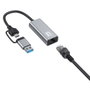 Level One USB-0423 Adaptador de red 2.5 Gigabit Ethernet 2-en-1 USB-C/A Gris