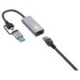 Level One USB-0423 Adaptador USB-C y USB-A a RJ45 Ethernet 2.5 Gigabit 2500 Mbps para Portátil Plug and Play Gris