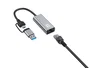 Level One USB-0423 Adaptador de red 2.5 Gigabit Ethernet 2-en-1 USB-C/A Gris