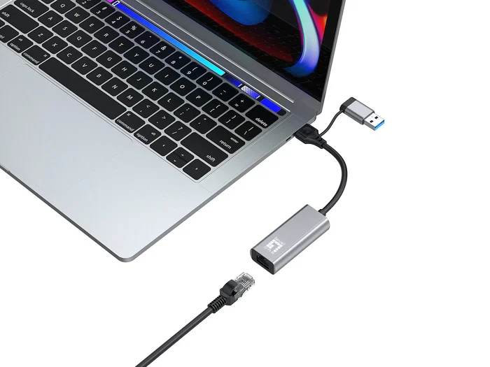 Level One USB-0423 Adaptador de red 2.5 Gigabit Ethernet 2-en-1 USB-C/A Gris