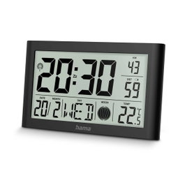Hama Reloj de Pared Martinica con Termómetro e Higrómetro, Negro
