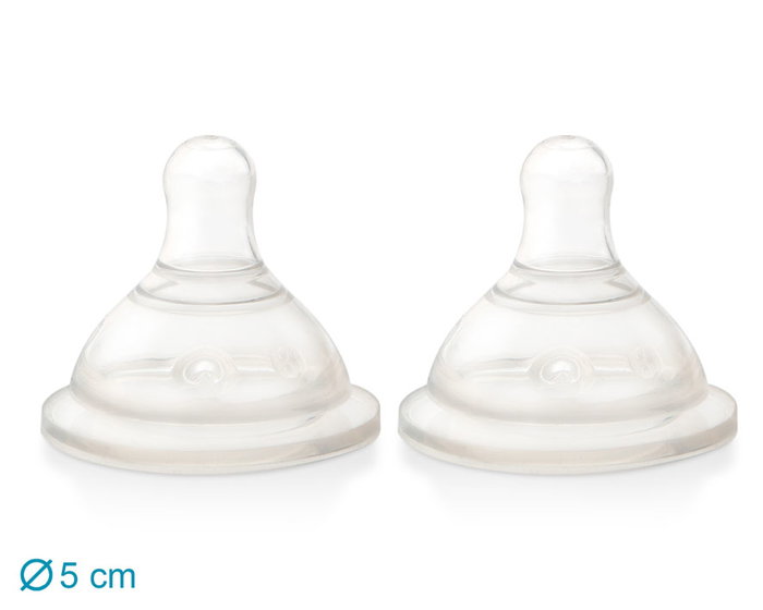 KioKids Tetinas De Recambio En Silicona Para Biberón Universal Boca Ancha +0 Meses 2 Unidades