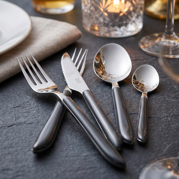 Pradel Set de 24 Cubiertos Vibrato Negro Mate