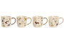 DKD Home Decor Tazas de Porcelana Perros Surtido de 4 Diseños, 380ml