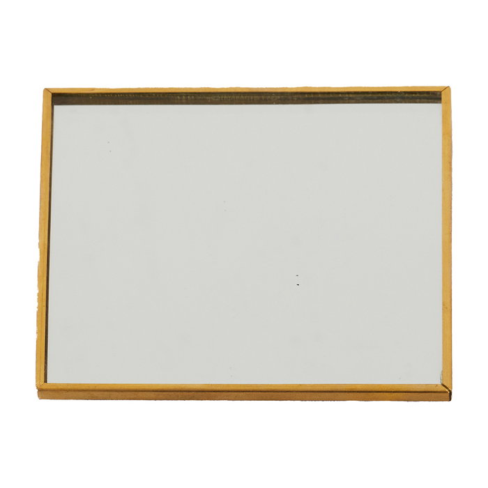Home Deco Factory Mirage Base Espejo Cuadrado Latón Dorado Negro para Joyas Velas Llaves Presentación Objetos Decorativos 10x10 cm