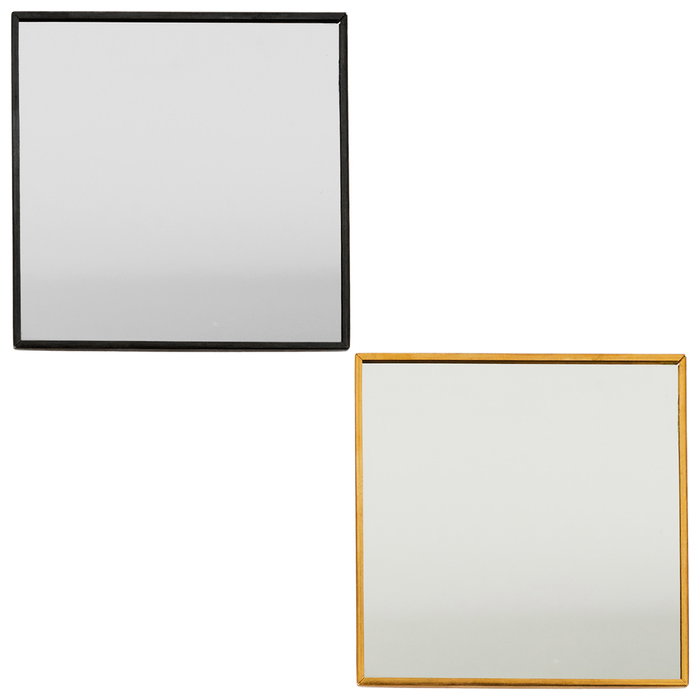 Home Deco Factory Mirage Base Espejo Cuadrado Latón Dorado Negro para Joyas Velas Llaves Presentación Objetos Decorativos 10x10 cm
