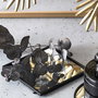 Home Deco Factory Mirage Base Espejo Cuadrado Latón Dorado Negro para Joyas Velas Llaves Presentación Objetos Decorativos 10x10 cm