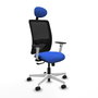 PIQUERAS Y CRESPO Silla de oficina Zulema con mecanismo Sincro, Azul y Negro