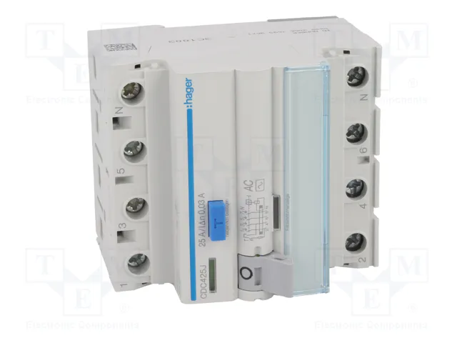 HAGER Interruptor diferencial 25A 30mA 3+N