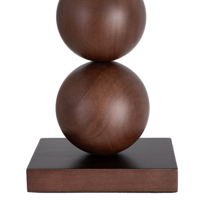 Lámpara Mesa Marrón Tejido-Madera 27 X 27 X 50 cm