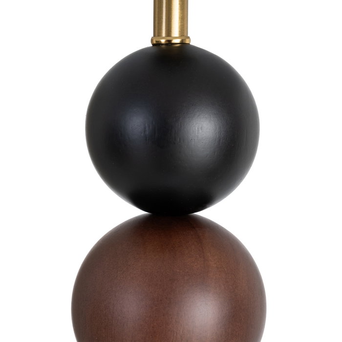 Lámpara Mesa Marrón Tejido-Madera 27 X 27 X 50 cm