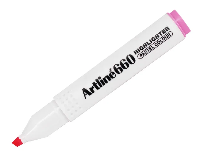 Artline EK-660 Rotulador Fluorescente Rosa Pastel Punta Biselada Trazo 1-5 mm