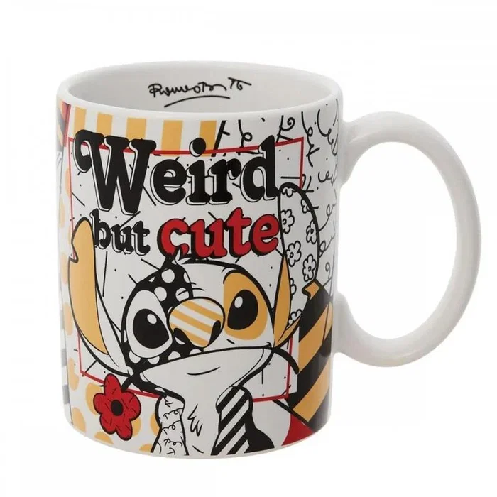 Enesco Taza Disney Stitch con diseño 'Weird but cute', ideal para fans, colección y uso diario