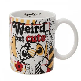 Enesco Taza Disney Stitch con diseño 'Weird but cute', ideal para fans, colección y uso diario
