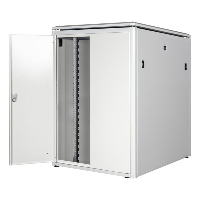 ROLINE 26.21.0051 Rack de 19 Pulgadas, Bastidor de Red de 22U, 800 x 800 mm, Gris Acero con Puertas de Vidrio, IP20, Capacidad 600 kg