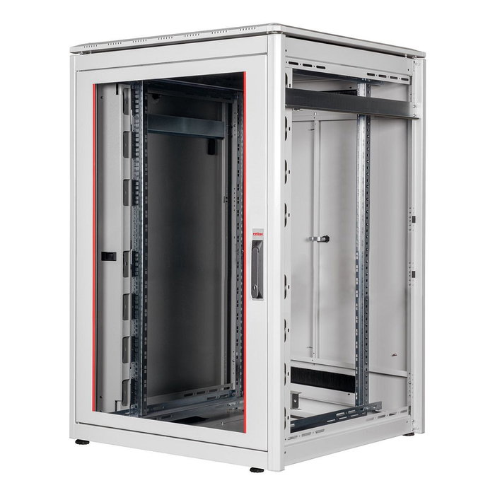 ROLINE 26.21.0051 Rack de 19 Pulgadas, Bastidor de Red de 22U, 800 x 800 mm, Gris Acero con Puertas de Vidrio, IP20, Capacidad 600 kg
