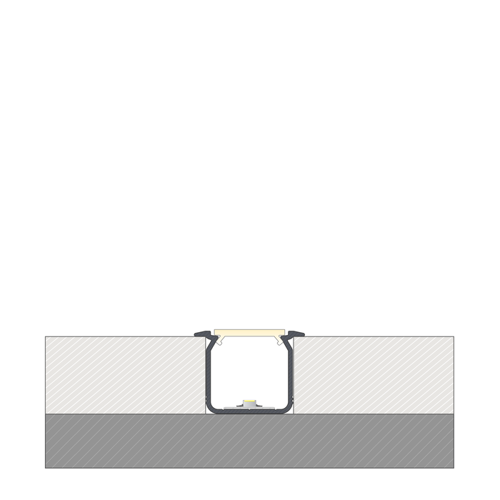 KIMERA Perfíl Aluminio SKAGEN Anodizado Plata con Difusor Opal, Tapones y Clips Sujección 2,02 Metros