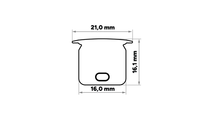 KIMERA Perfíl Aluminio SKAGEN Anodizado Plata con Difusor Opal, Tapones y Clips Sujección 2,02 Metros
