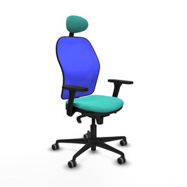 PIQUERAS Y CRESPO Silla de oficina Jorquera con mecanismo Sincro, Turquesa y Azul