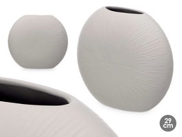 Giftdecor Jarron Ceramica Circular 29 cm Gris 29x26x11 cm (Set de 4)