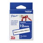 Brother TZe-R231 Cinta de tela satinada no adhesiva 12mm x 4m Negro sobre blanco