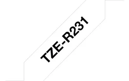 Brother TZE-R231 - Cinta de Etiquetas para Impresoras P-touch, Negro sobre Blanco, 1.2 cm x 4 m, Tipo TZe, Compatible con PT-D200, D450, D800, E550, H110, P300, P7 y Otros Modelos