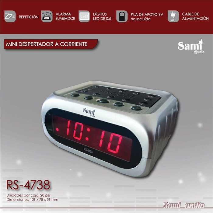 SAMI Reloj Despertador Mini AC