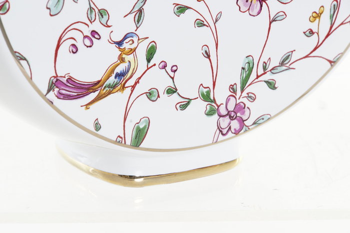 DKD Home Decor Jarrón de Dolomite Blanco y Multicolor CNACC PAJARITOS